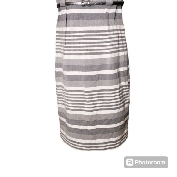 Calvin Klein Striped Belted Sheath Dress Size 10 - Picture 4 of 8